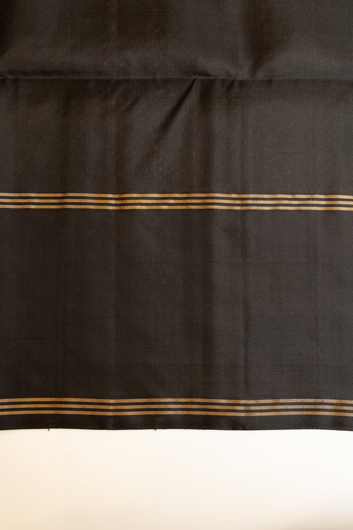 Green and black pure soft silk saree