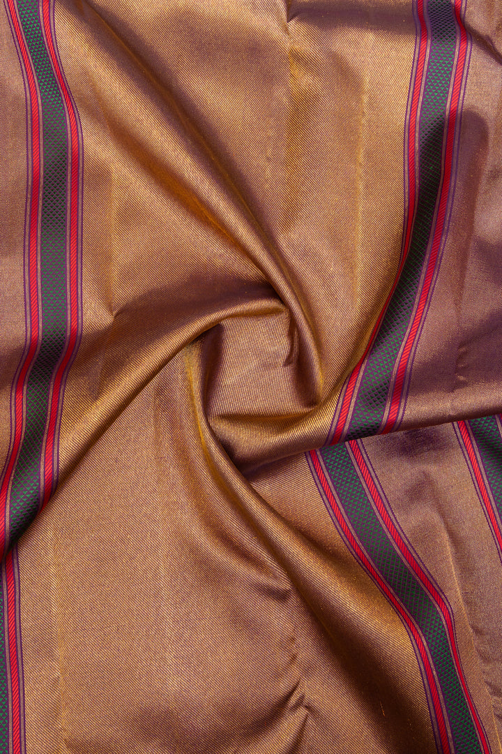 Pastel lilac and purple traditional pure Kanchipuram silk saree