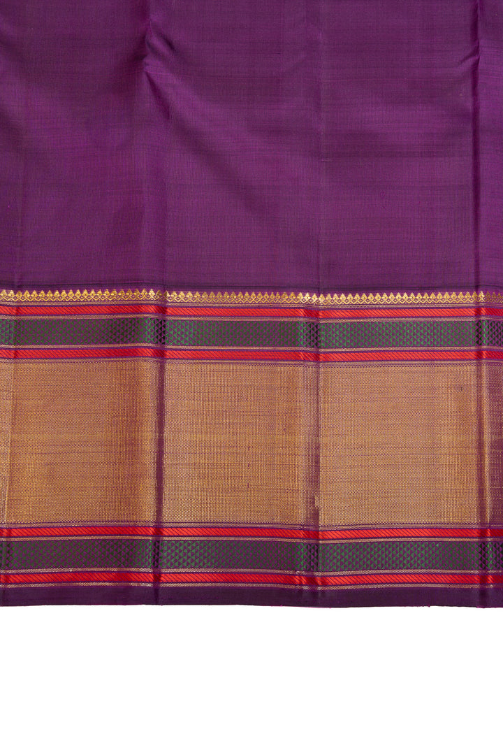 Pastel lilac and purple traditional pure Kanchipuram silk saree