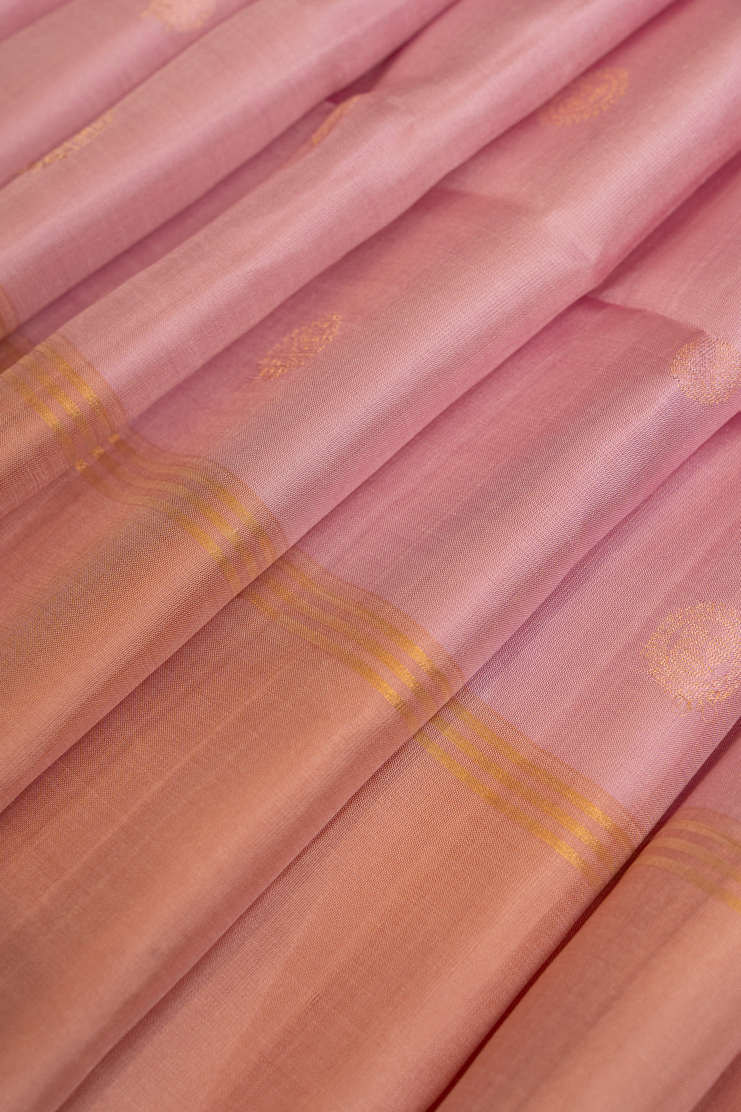Lilac pink pure soft silk saree