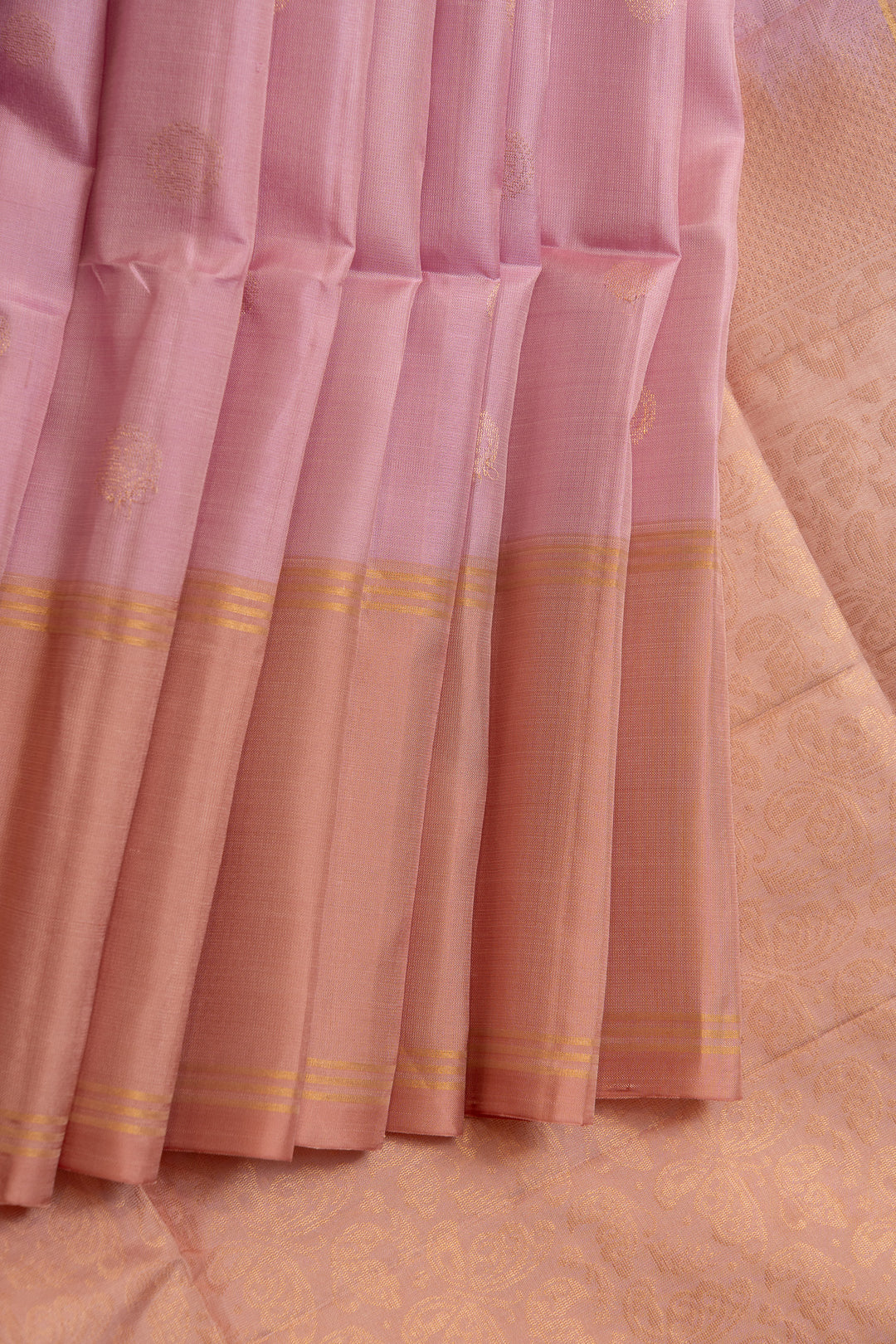 Lilac pink pure soft silk saree