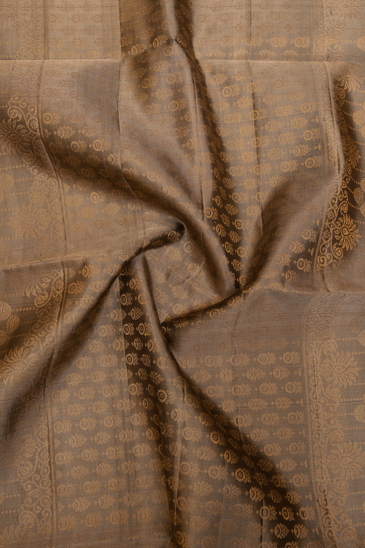 Mehendi green and silver pure soft silk saree