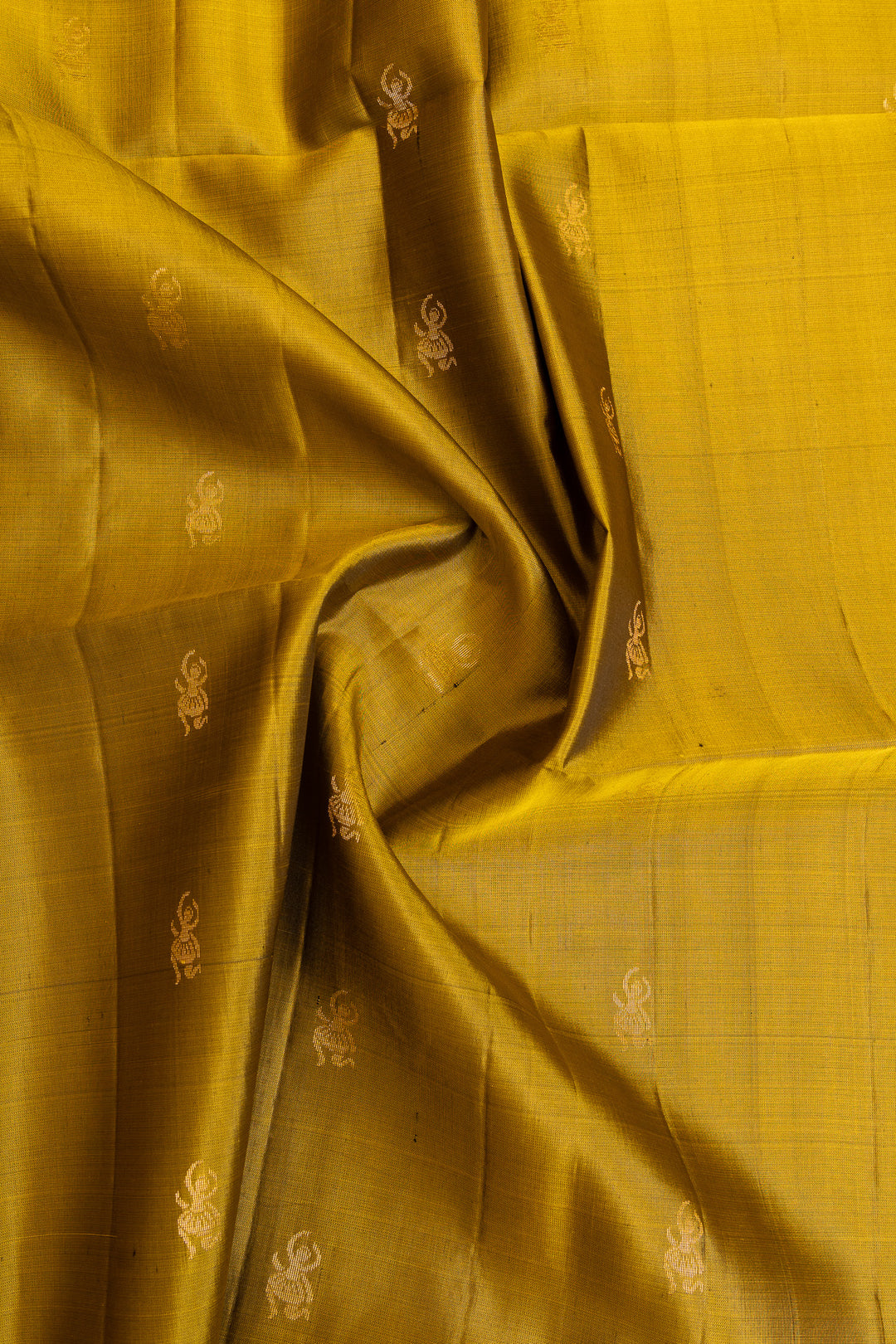 Mehendi green and silver pure soft silk saree