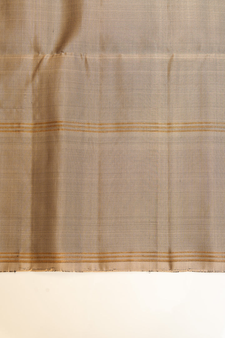 Mehendi green and silver pure soft silk saree