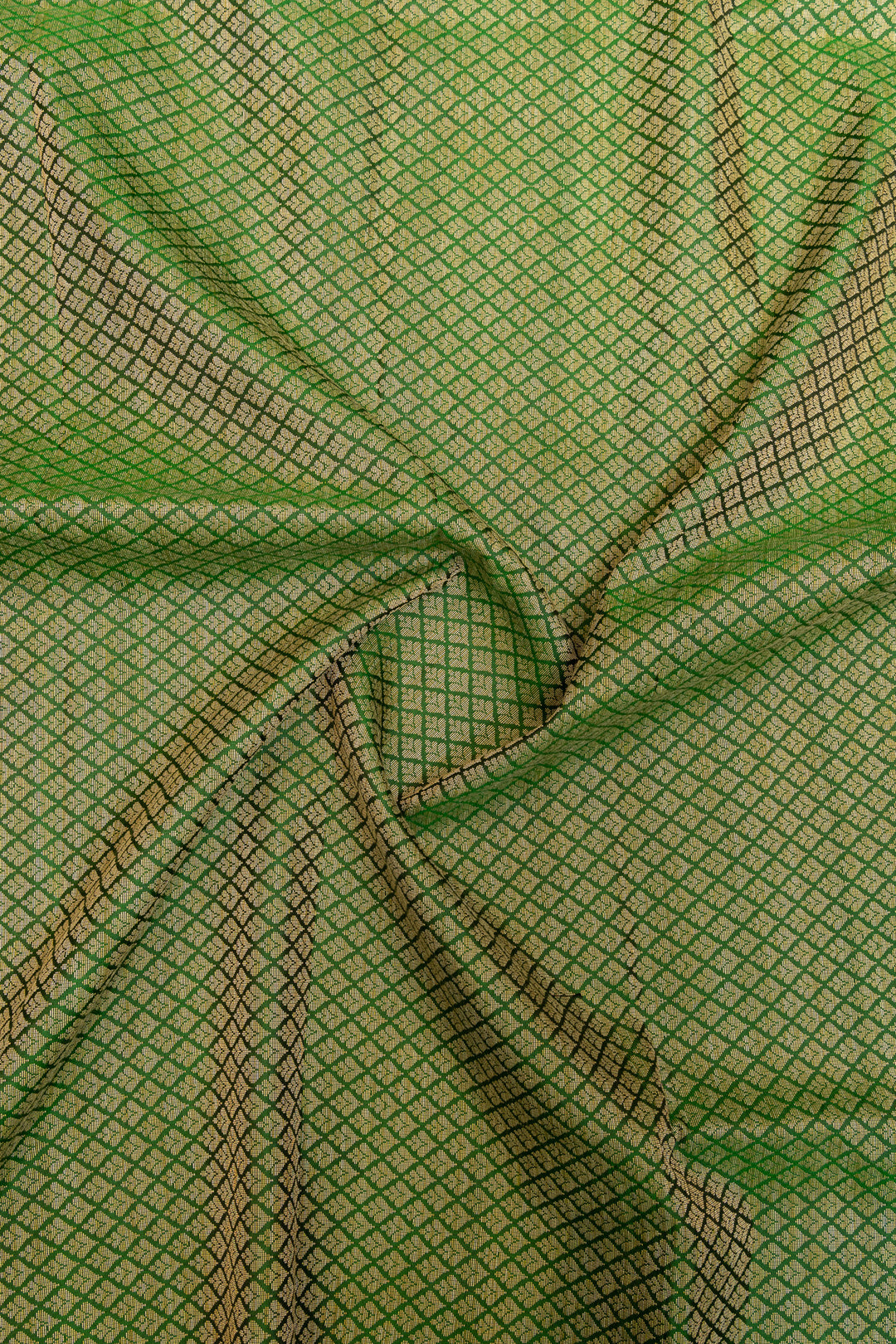 Emerald green threadwork pure soft silk saree