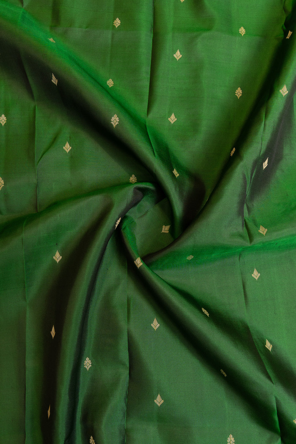 Emerald green threadwork pure soft silk saree