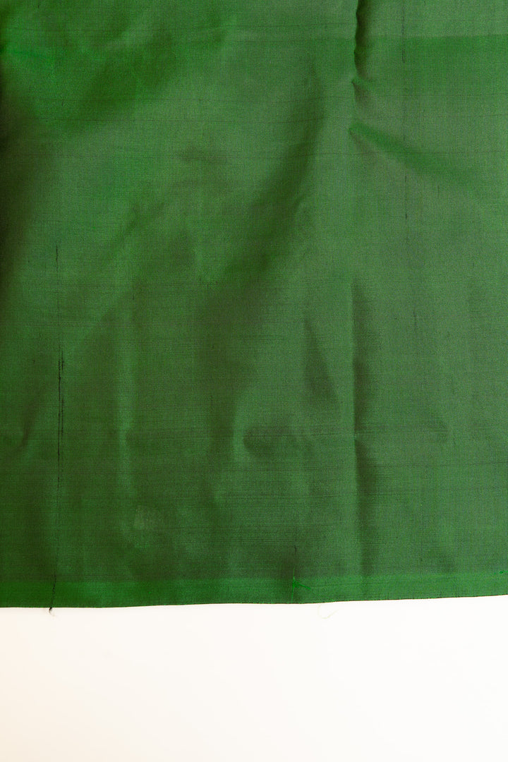 Emerald green threadwork pure soft silk saree