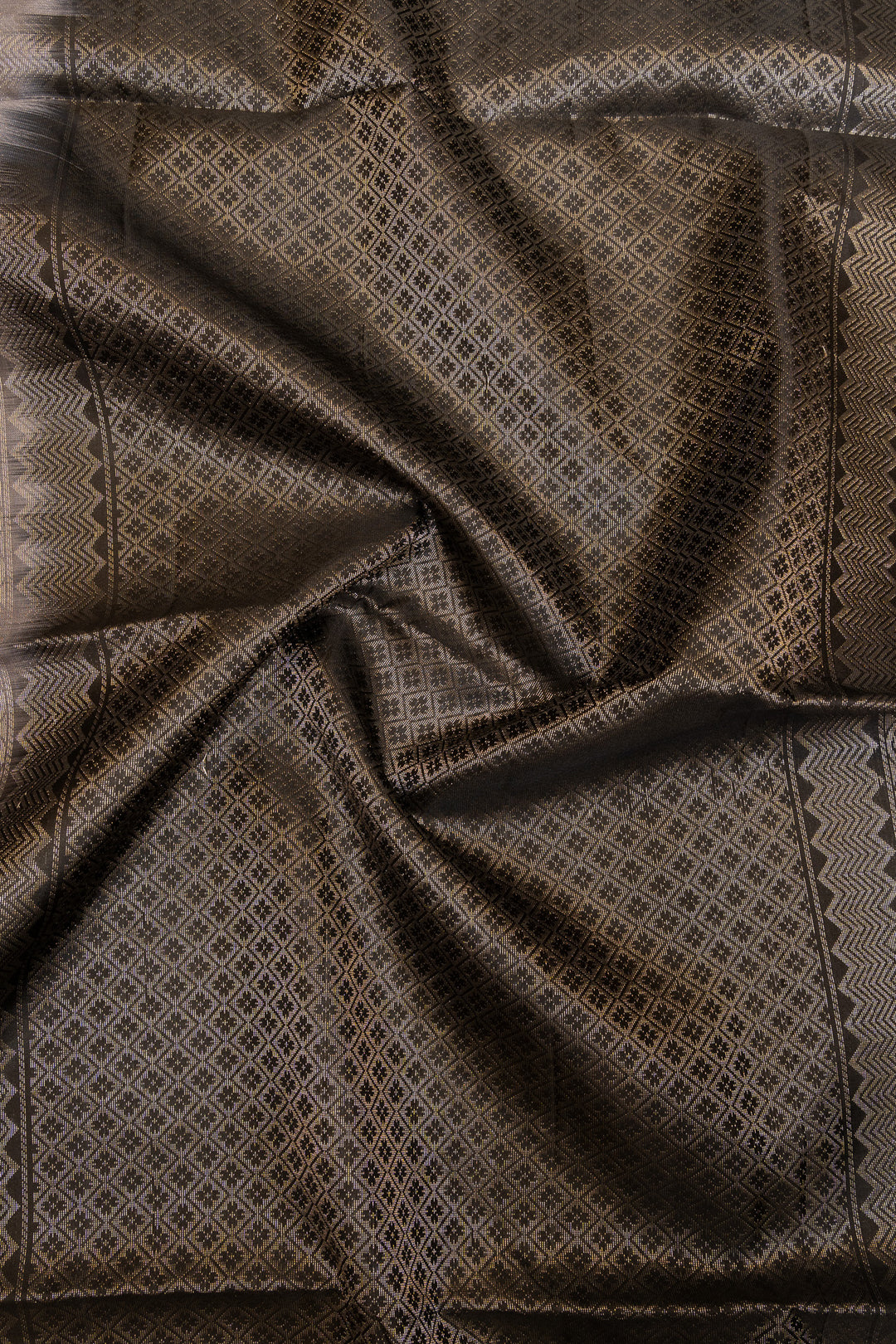 Steel Grey and black pure soft silk saree