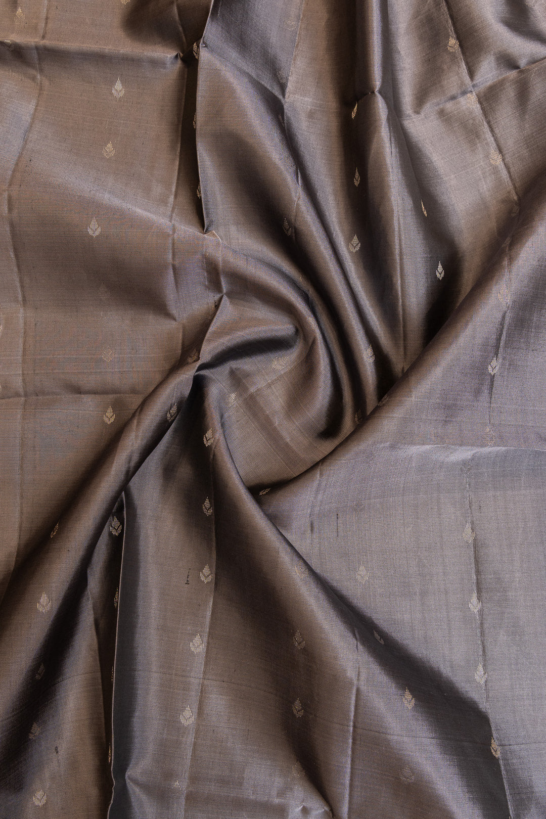 Steel Grey and black pure soft silk saree