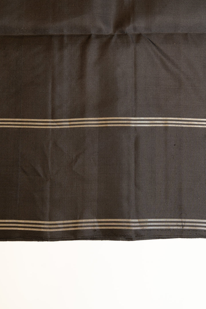 Steel Grey and black pure soft silk saree