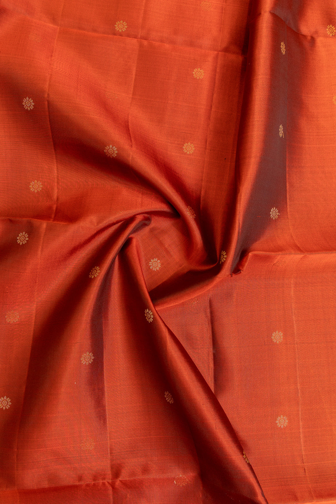 Rust and brown pure soft silk saree