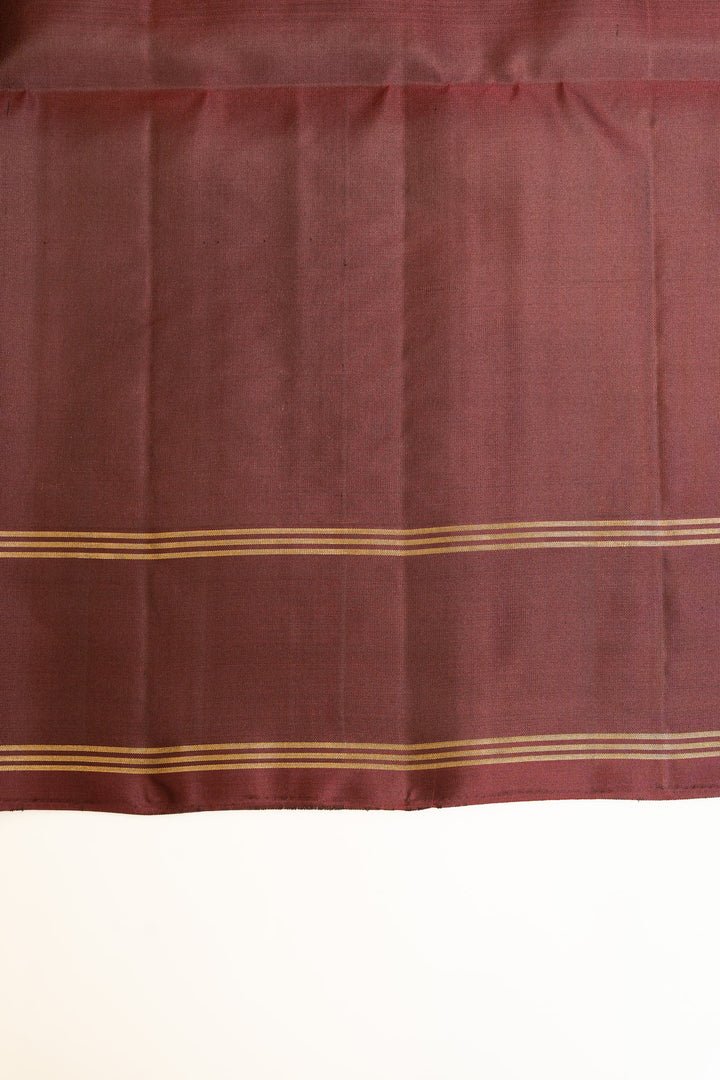Rust and brown pure soft silk saree