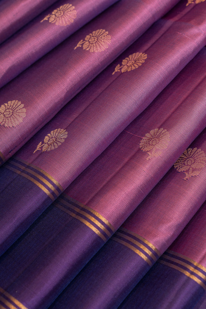 Purple traditional pure soft silk saree