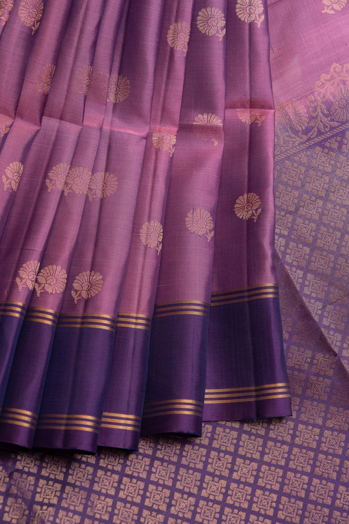 Purple traditional pure soft silk saree