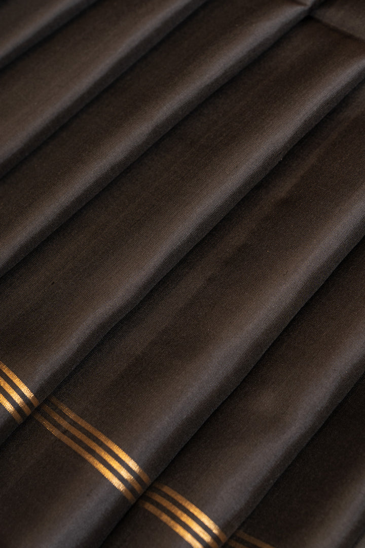 Black pure soft silk saree