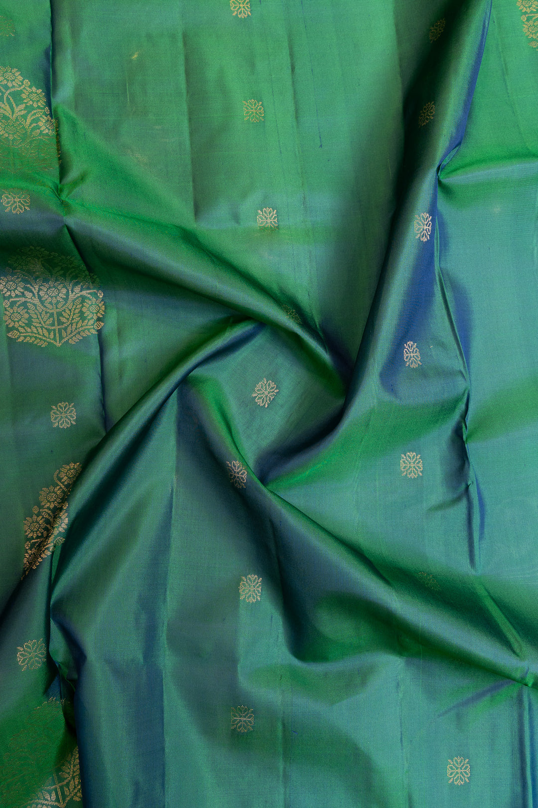 Peacock blue pure soft silk saree