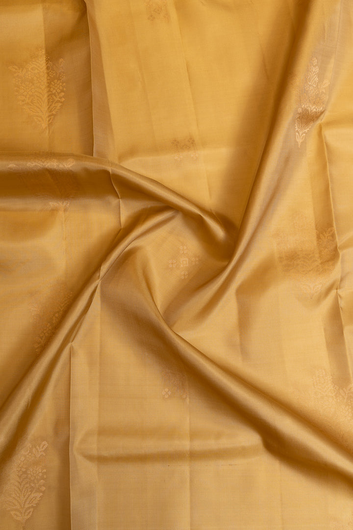 Beige pure soft silk saree