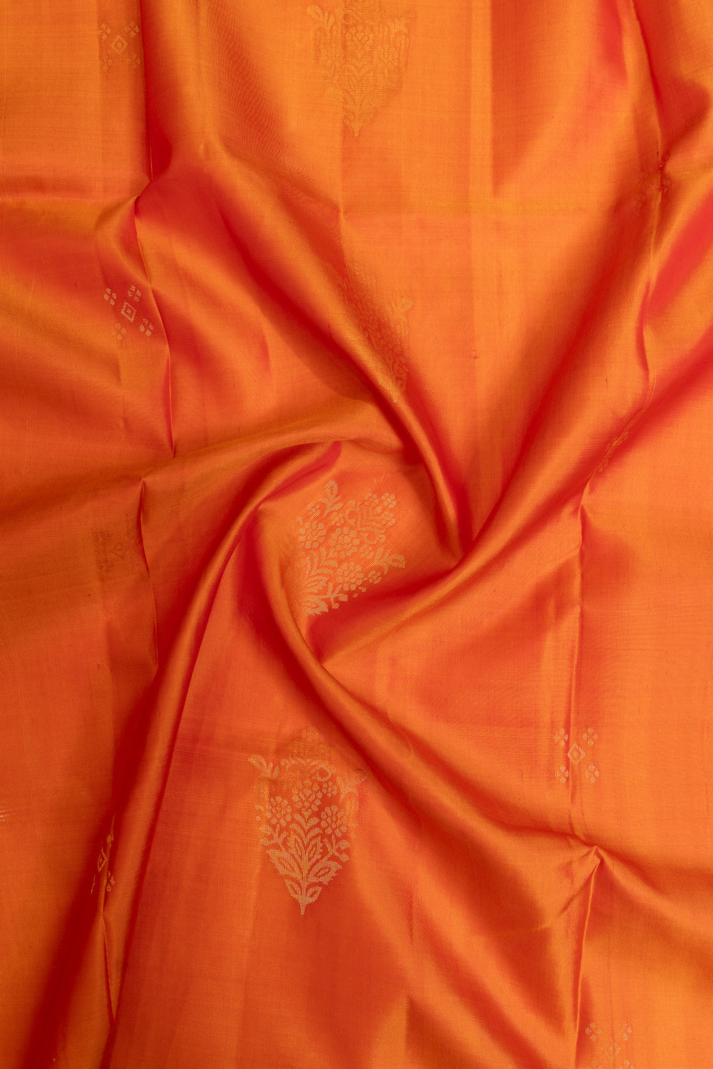 Orange traditional pure soft silk saree