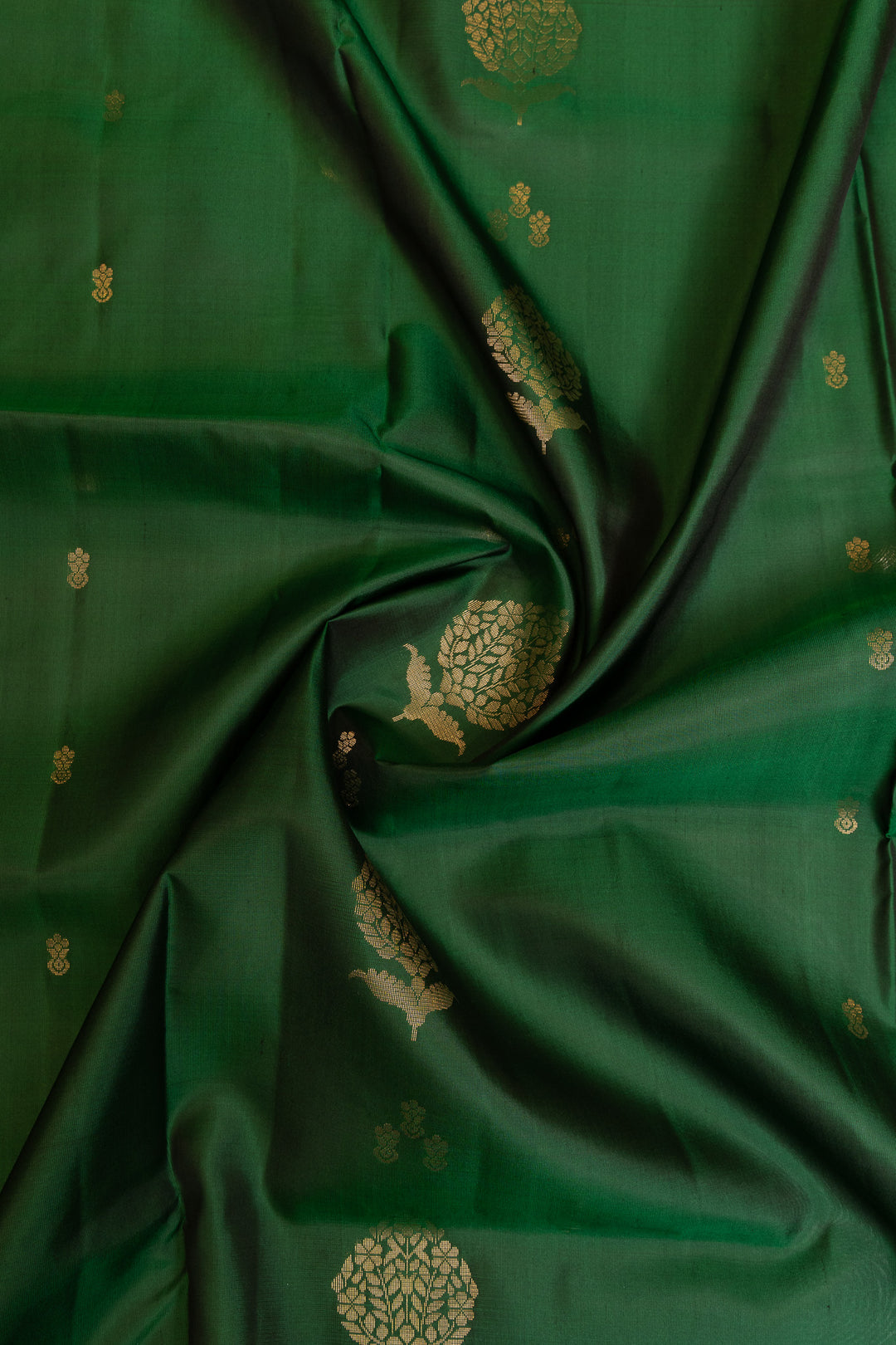 Bottle green and mustard pure soft silk saree