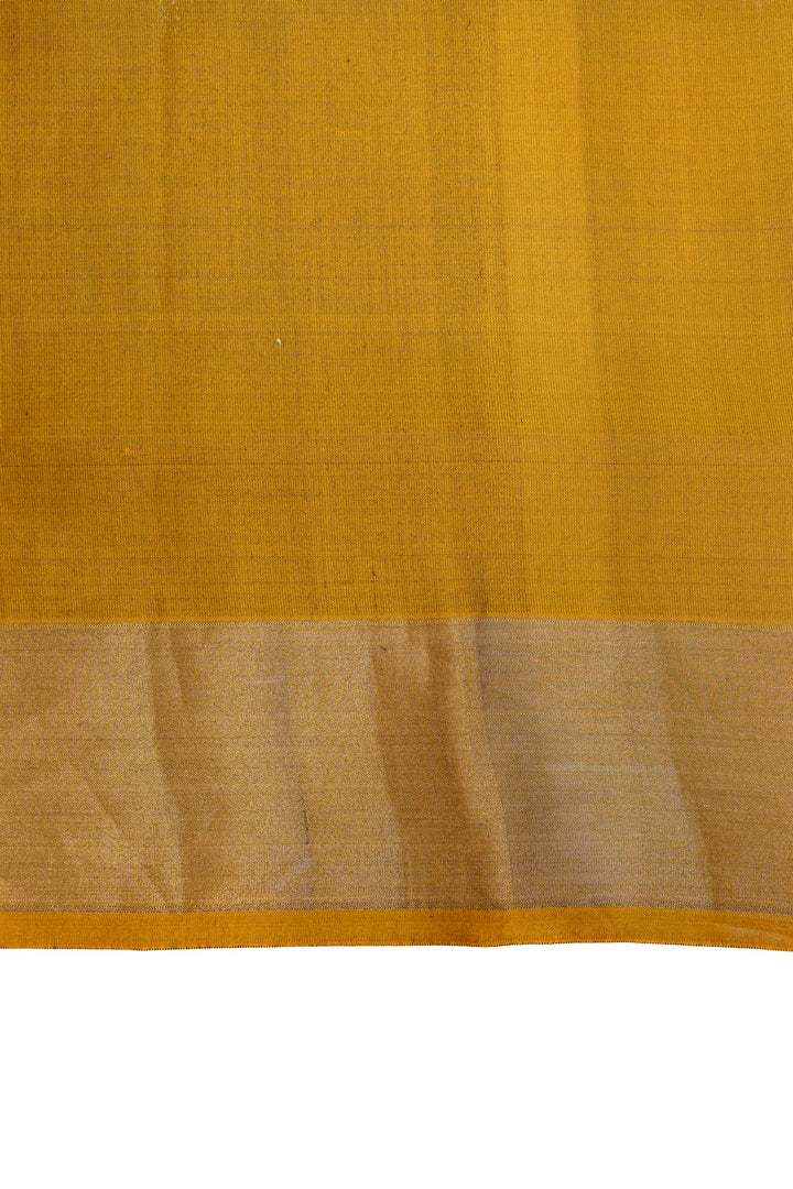 Bottle green and mustard pure soft silk saree