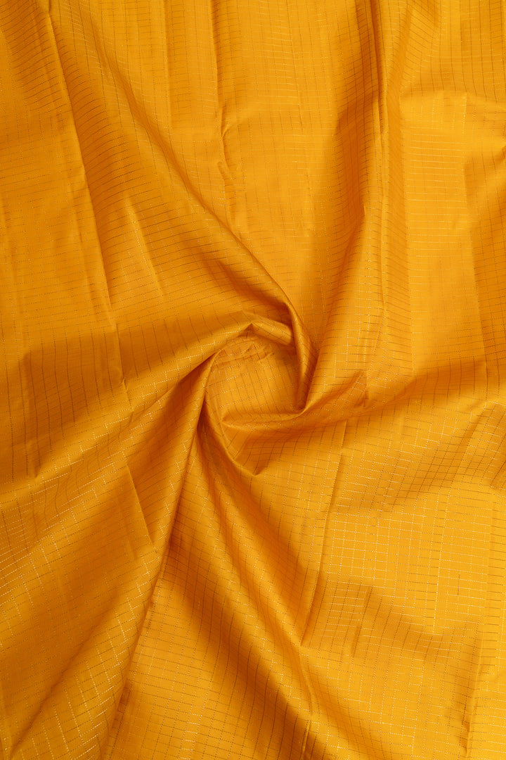 Yellow and magenta Zari checks pure Kanchipuram silk sarees