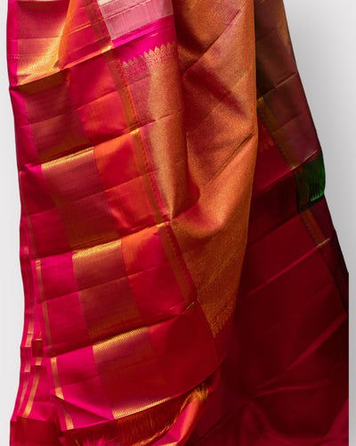 Off white Ganga Jamuna Pure Kanchipuram Silk Sari - Clio Silks