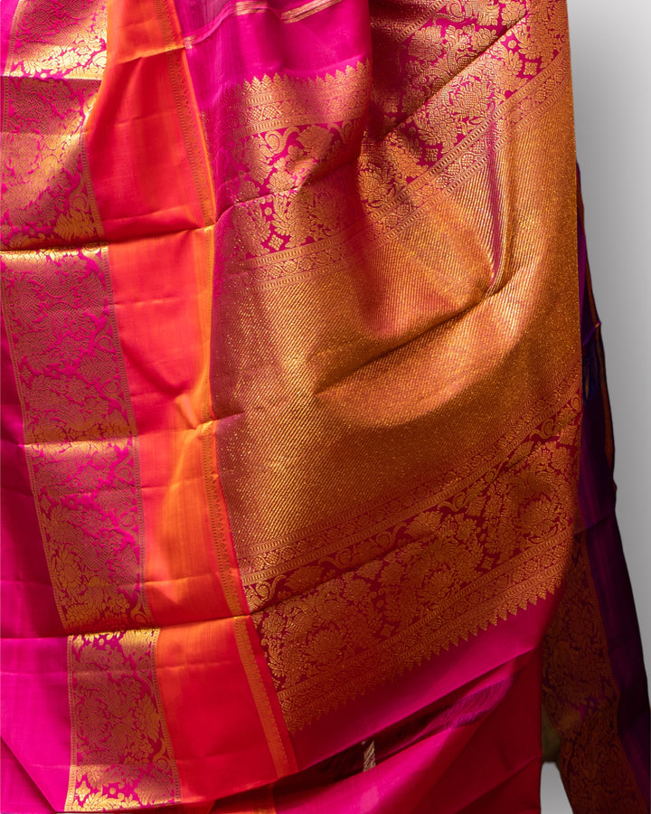 Grey Ganga Jamuna Pure Kanchipuram Silk Saree - Clio Silks