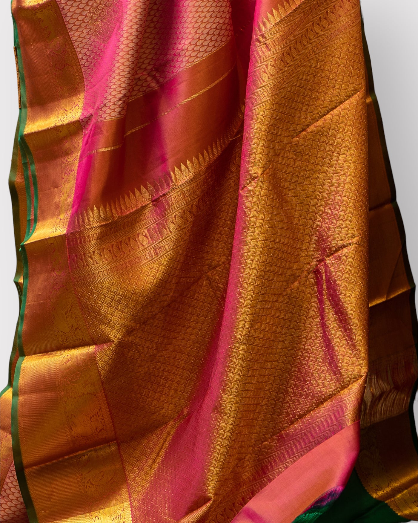 Lotus Pink Jacquard Pure Kanchipuram Silk Saree - Clio Silks