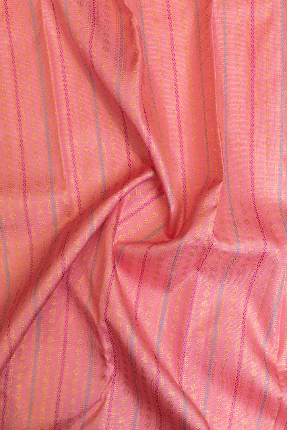 Pink and red pure brocade Kanchipuram silk saree