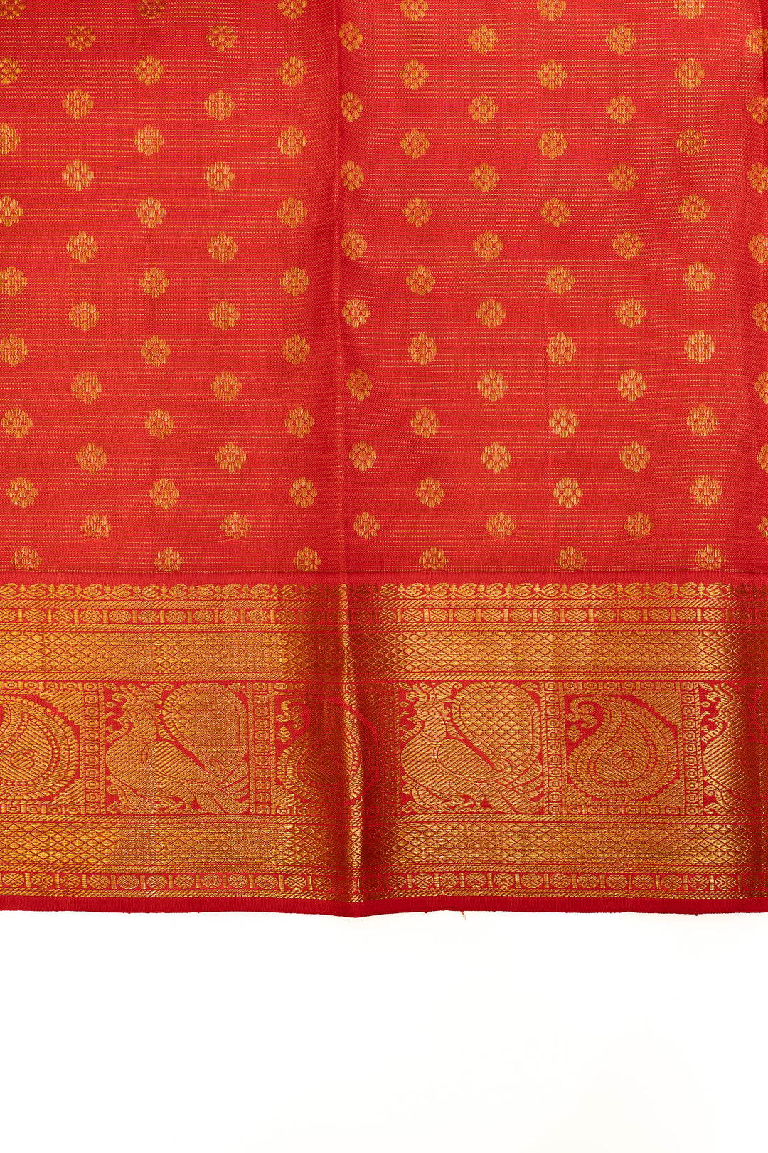 Pink and red pure brocade Kanchipuram silk saree