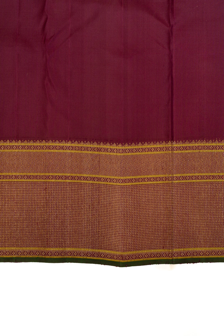 Peach and jamun purple lakshabutta pure Kanchipuram silk saree