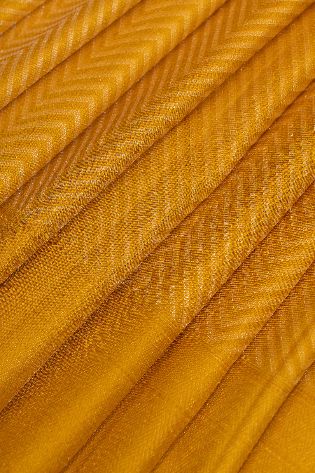 Gold chevron pure brocade Kanchipuram silk saree