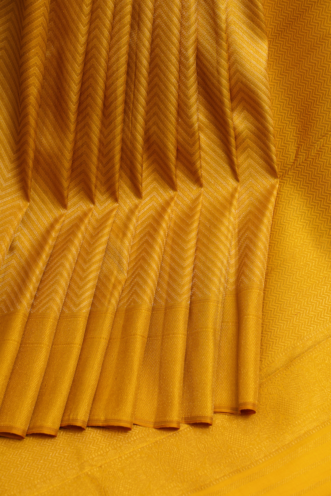 Gold chevron pure brocade Kanchipuram silk saree