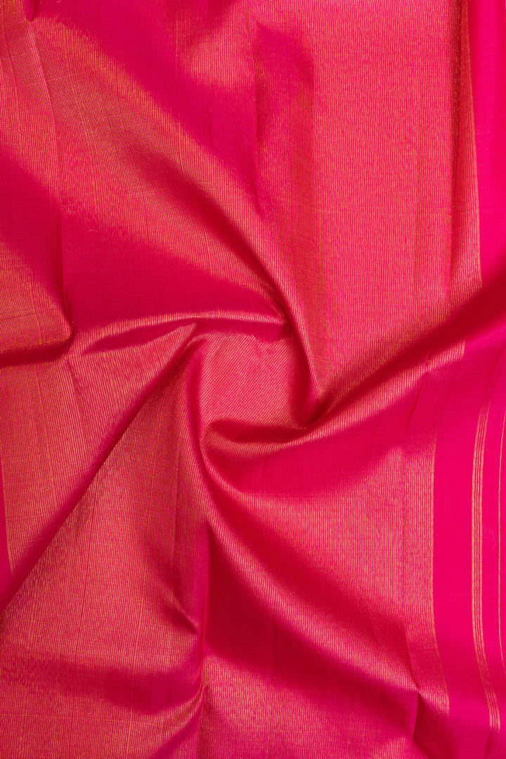 Palum pazhamum multi checks borderless pure Kanchipuram silk saree