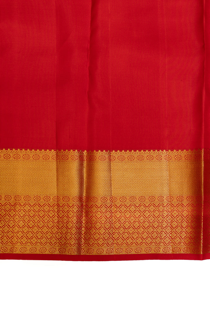 Yellow and red brocade pure Kanchipuram silk saree