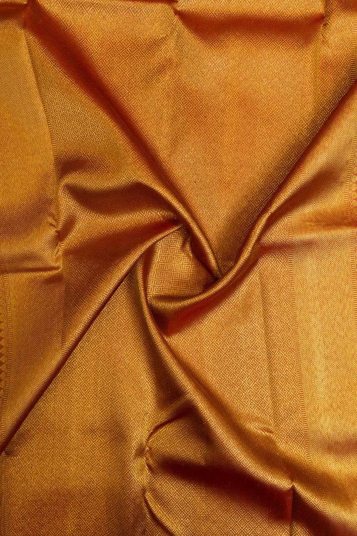 Beige and peach jacquard pure Kanchipuram silk saree