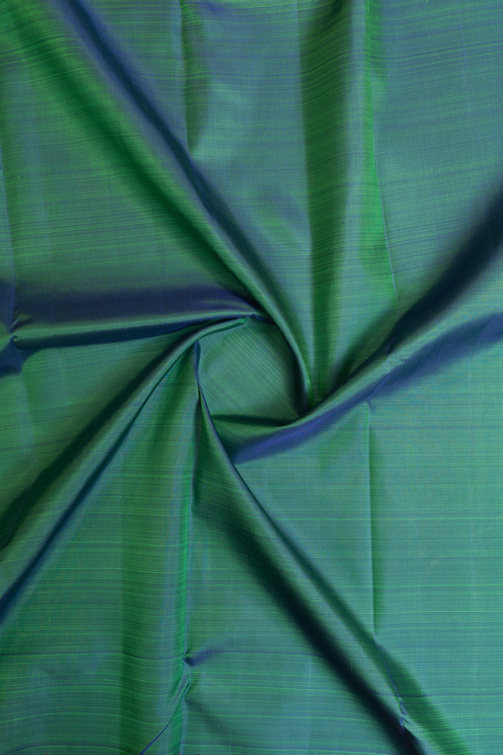 Peacock green and red pure Kanchipuram silk saree