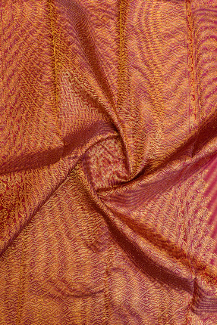 Magenta vairaoosi pure Kanchipuram silk saree