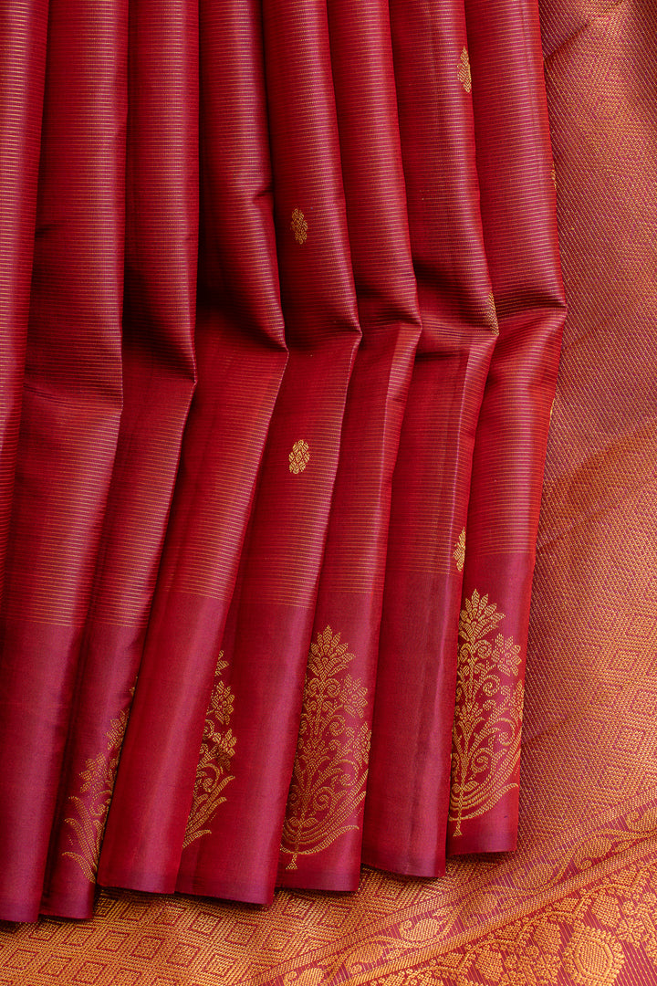 Magenta vairaoosi pure Kanchipuram silk saree