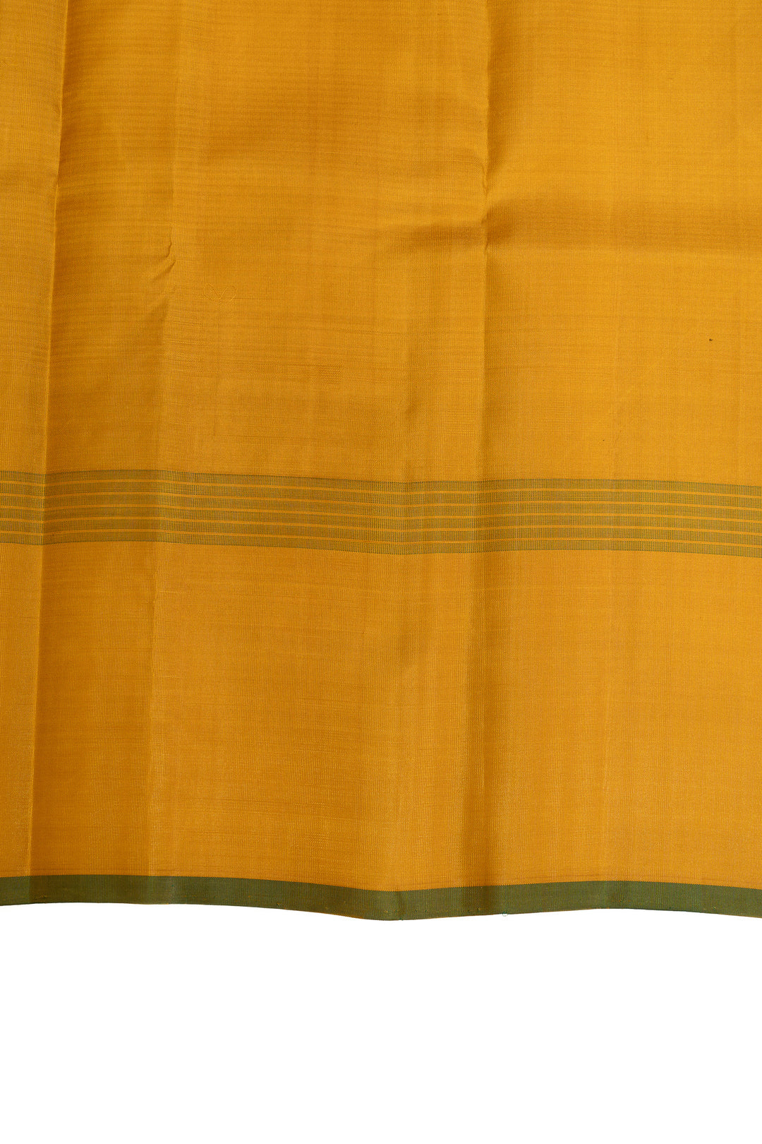 Green and mustard checks pure Kanchipuram silk saree