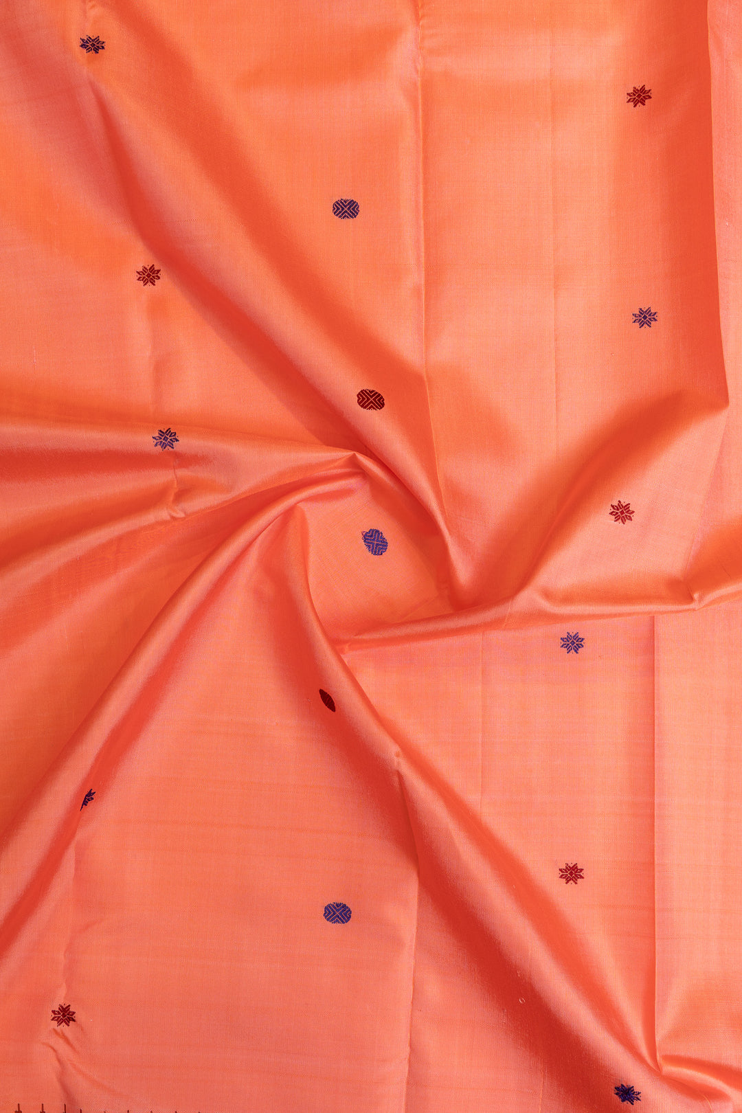 Lotus pink and red threadwork pure Kanchipuram silk saree