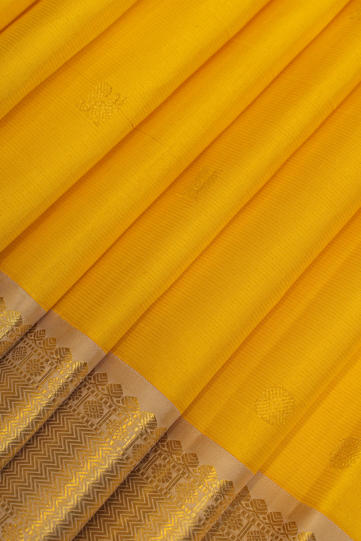 Yellow vairaoosi pure Kanchipuram silk saree