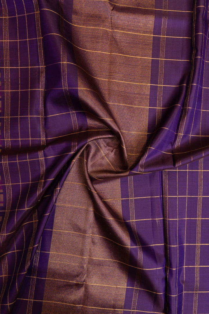 Madras multi checks pure Kanchipuram silk saree