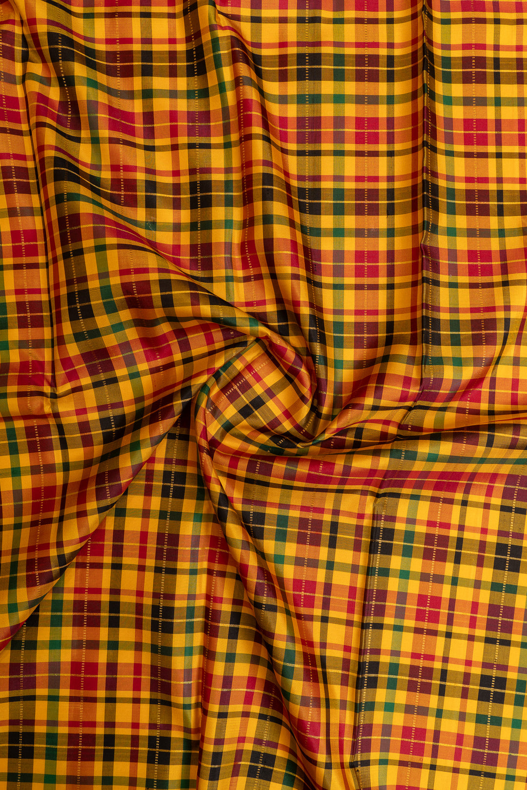 Madras multi checks pure Kanchipuram silk saree