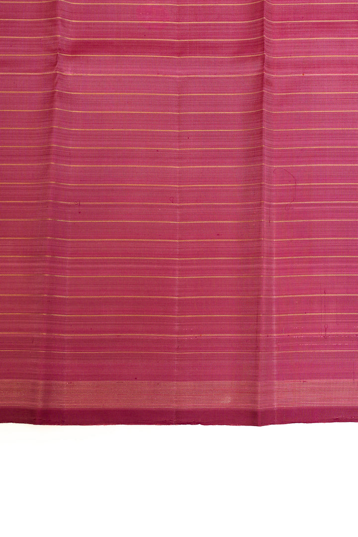 Pink stripes pure Kanchipuram silk saree
