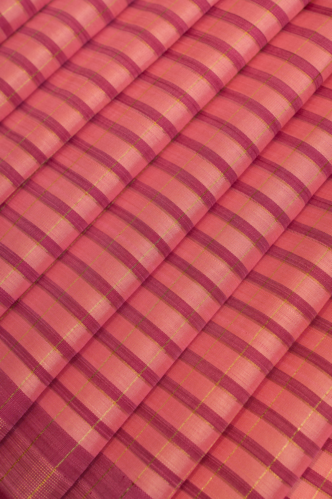 Pink stripes pure Kanchipuram silk saree
