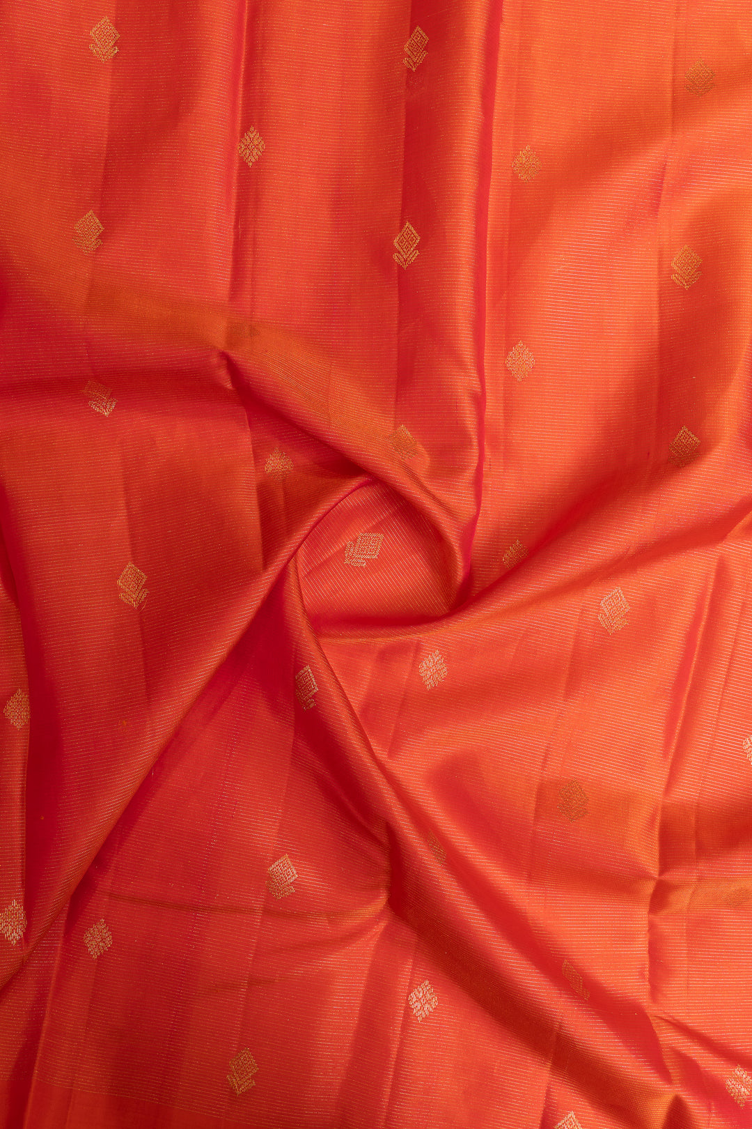 Reddish orange vairaoosi pure Kanchipuram silk saree