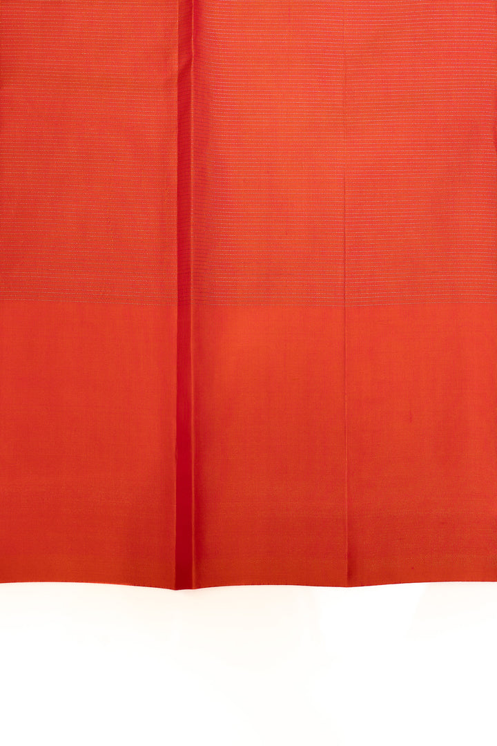Reddish orange vairaoosi pure Kanchipuram silk saree