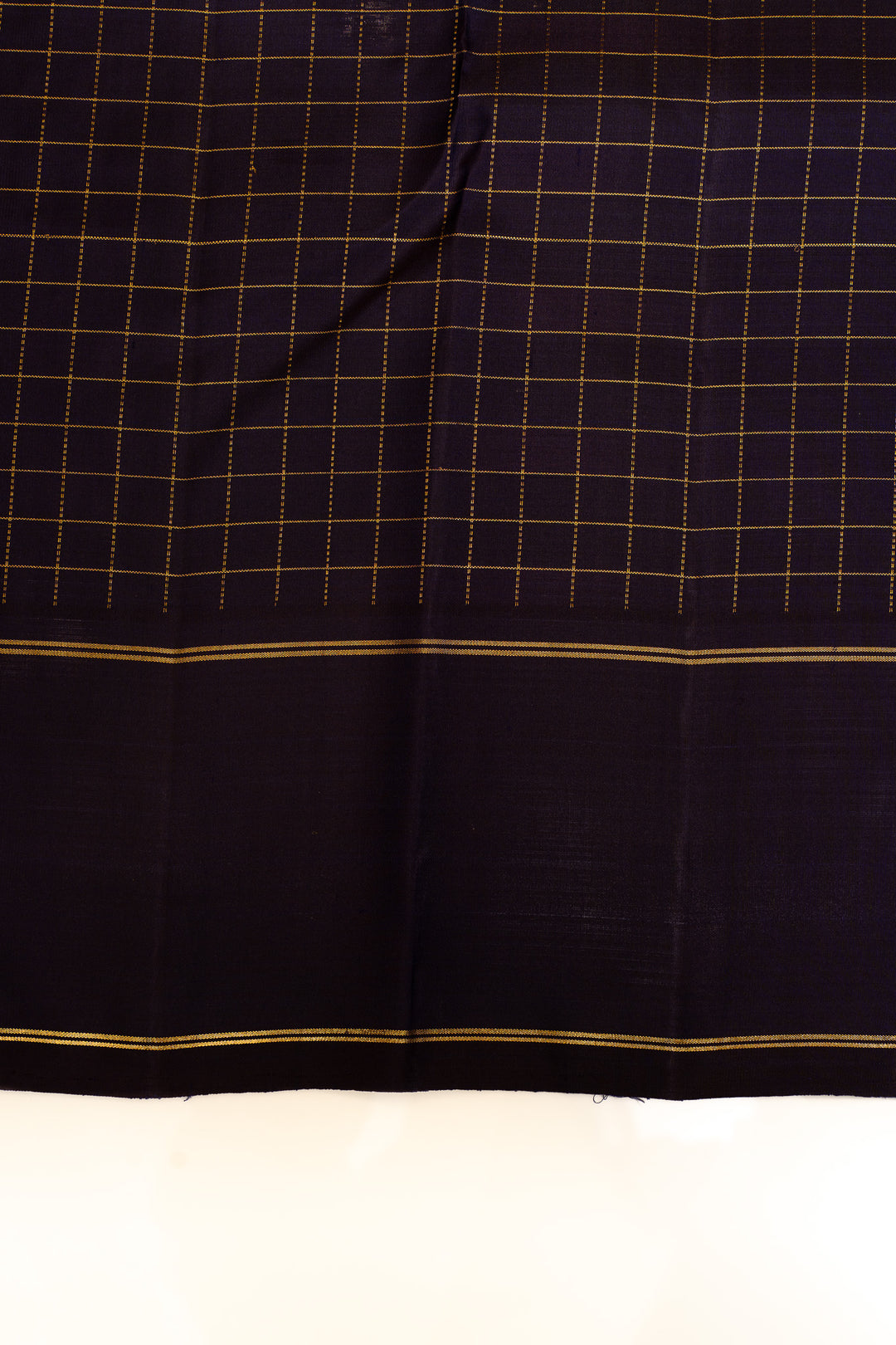 Orange multi checks pure Kanchipuram silk saree