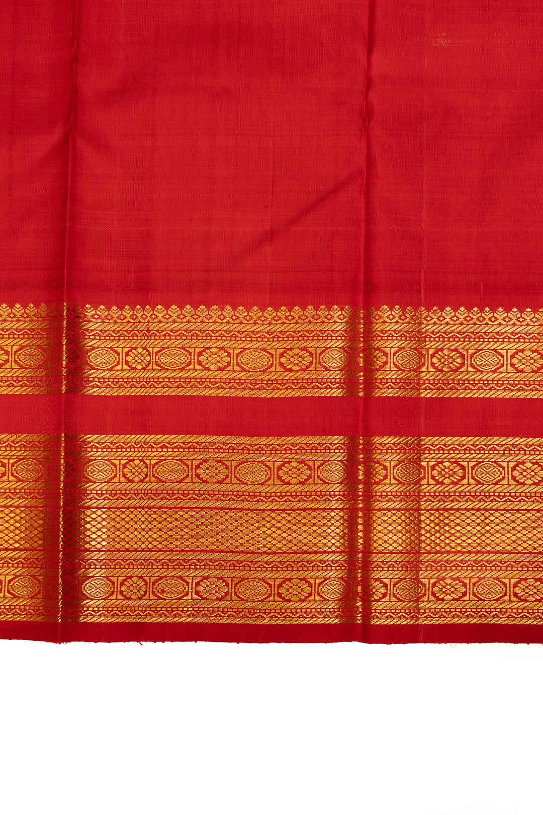 Black and red multi checks pure Kanchipuram silk saree